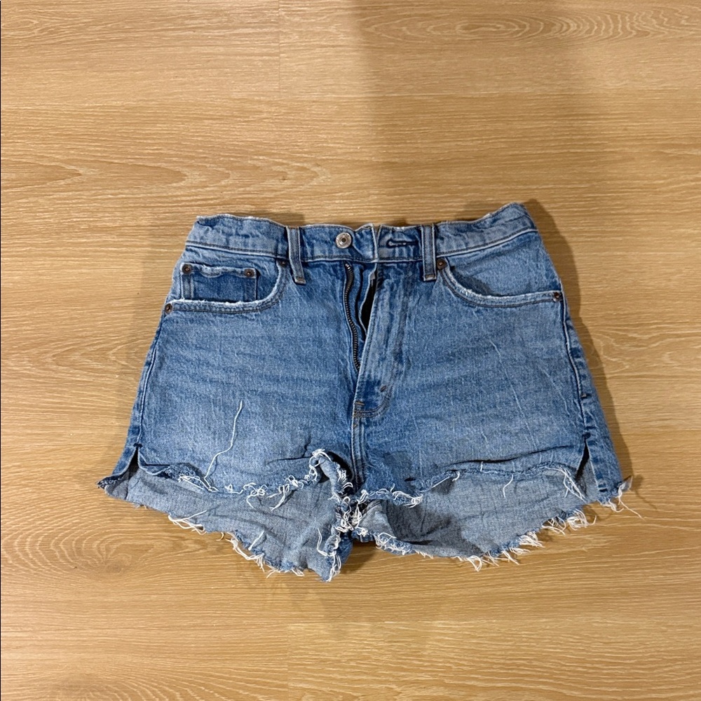 Abercrombie & Fitch Blue Distressed Jean Shorts